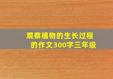 观察植物的生长过程的作文300字三年级