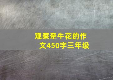 观察牵牛花的作文450字三年级