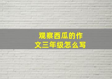 观察西瓜的作文三年级怎么写