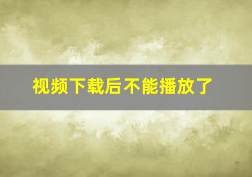 视频下载后不能播放了