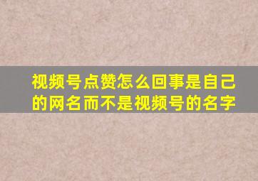 视频号点赞怎么回事是自己的网名而不是视频号的名字