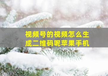 视频号的视频怎么生成二维码呢苹果手机