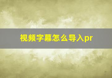 视频字幕怎么导入pr