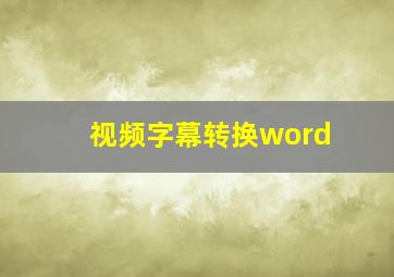 视频字幕转换word