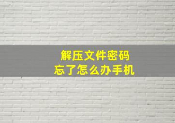 解压文件密码忘了怎么办手机