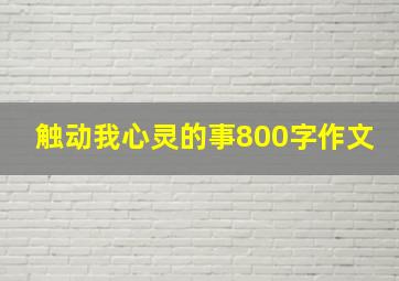 触动我心灵的事800字作文