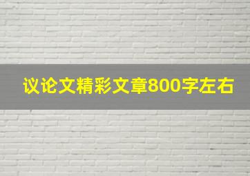 议论文精彩文章800字左右