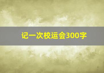 记一次校运会300字