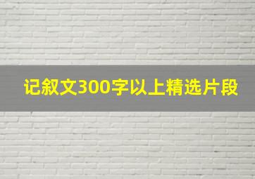 记叙文300字以上精选片段