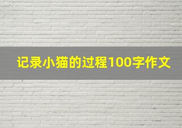 记录小猫的过程100字作文