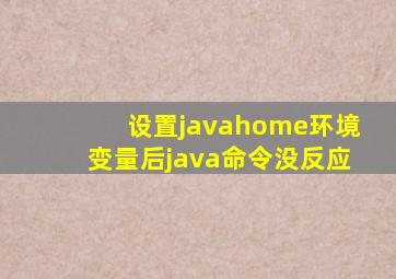 设置javahome环境变量后java命令没反应