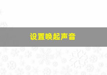 设置唤起声音