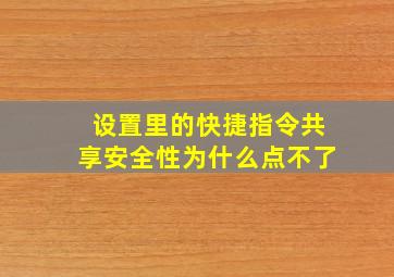 设置里的快捷指令共享安全性为什么点不了