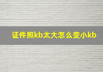 证件照kb太大怎么变小kb