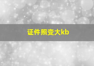 证件照变大kb