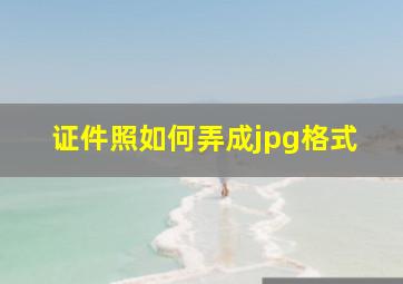 证件照如何弄成jpg格式