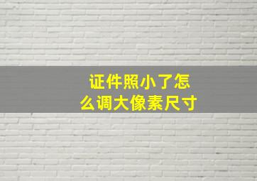 证件照小了怎么调大像素尺寸