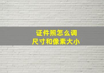 证件照怎么调尺寸和像素大小