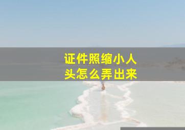 证件照缩小人头怎么弄出来