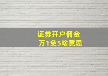 证券开户佣金万1免5啥意思