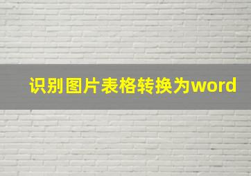 识别图片表格转换为word