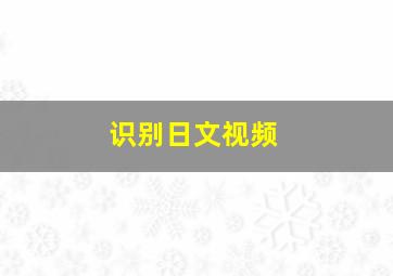 识别日文视频