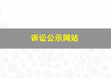 诉讼公示网站