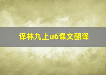 译林九上u6课文翻译