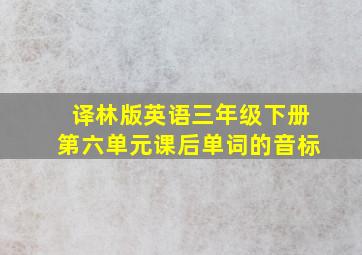 译林版英语三年级下册第六单元课后单词的音标