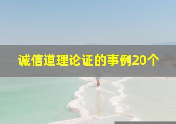 诚信道理论证的事例20个