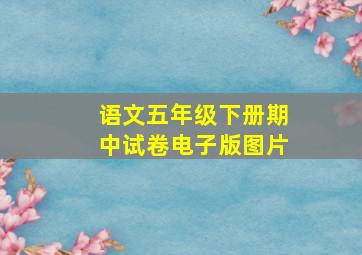 语文五年级下册期中试卷电子版图片