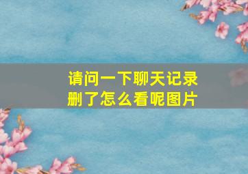 请问一下聊天记录删了怎么看呢图片