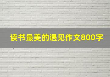 读书最美的遇见作文800字