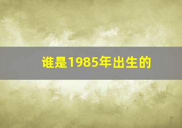 谁是1985年出生的