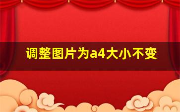 调整图片为a4大小不变