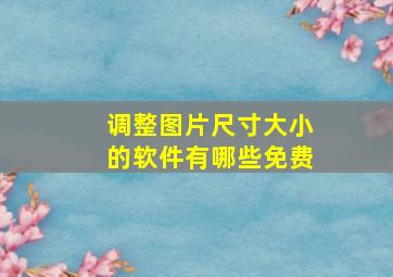 调整图片尺寸大小的软件有哪些免费