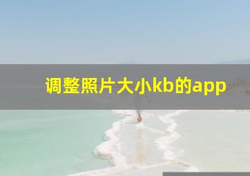 调整照片大小kb的app