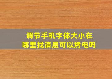 调节手机字体大小在哪里找清晨可以烤电吗