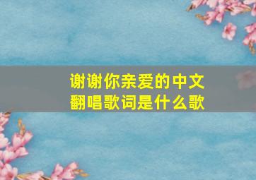 谢谢你亲爱的中文翻唱歌词是什么歌