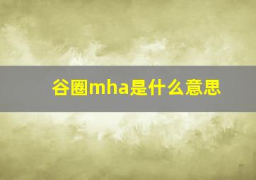 谷圈mha是什么意思