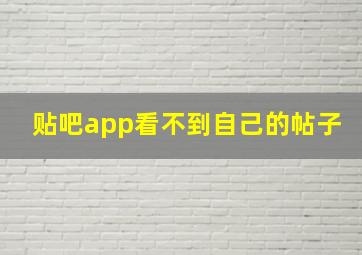 贴吧app看不到自己的帖子