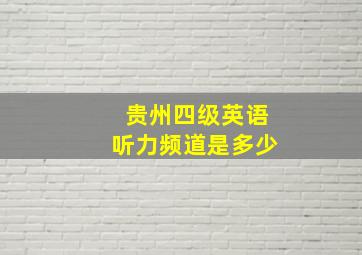 贵州四级英语听力频道是多少