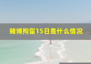 赌博拘留15日是什么情况