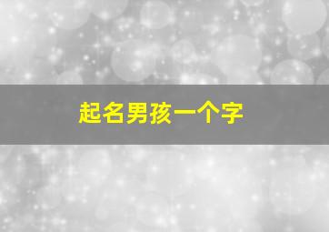 起名男孩一个字