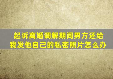 起诉离婚调解期间男方还给我发他自己的私密照片怎么办