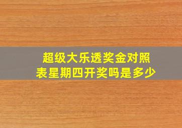 超级大乐透奖金对照表星期四开奖吗是多少