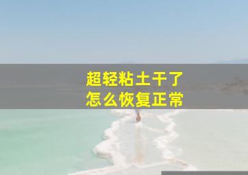 超轻粘土干了怎么恢复正常