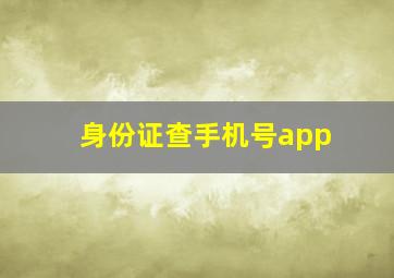 身份证查手机号app