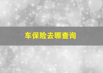 车保险去哪查询