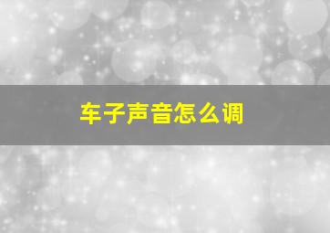 车子声音怎么调